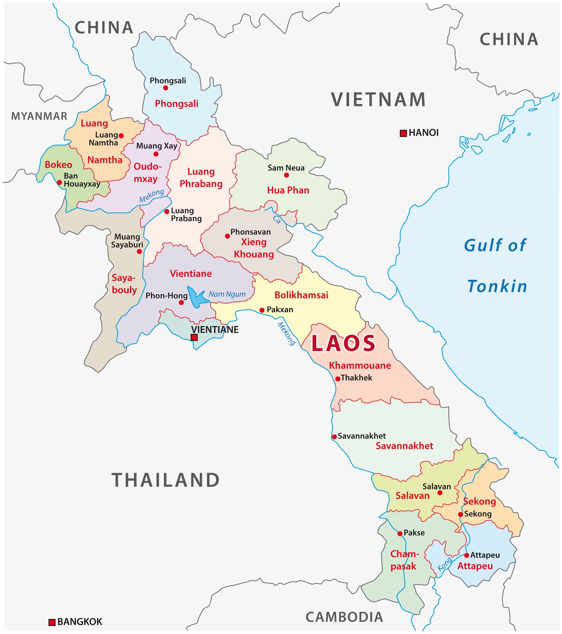Large Political And Administrative Map Of Laos With R - vrogue.co