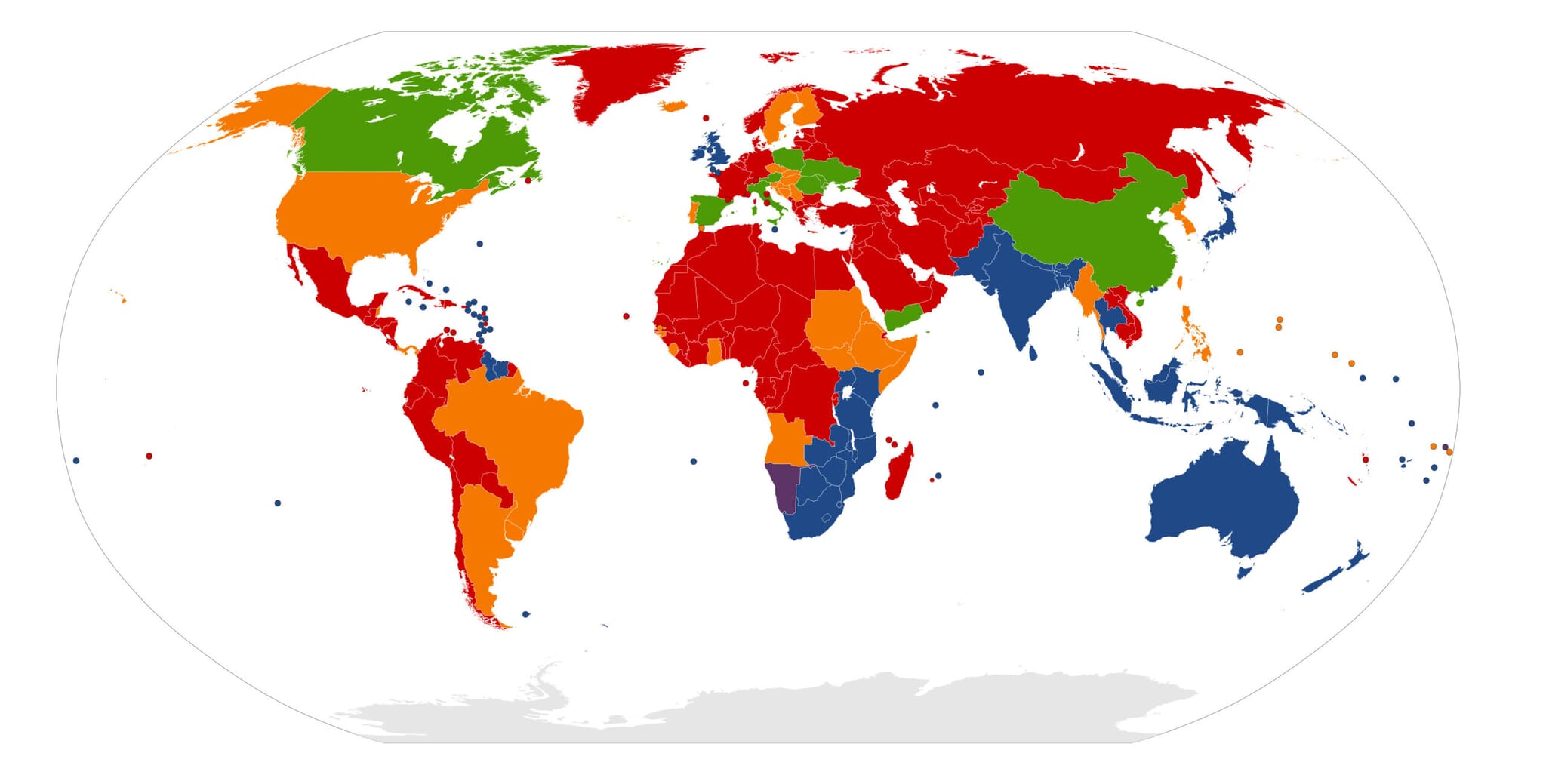 Countries That Have Left-Hand Traffic | Mappr