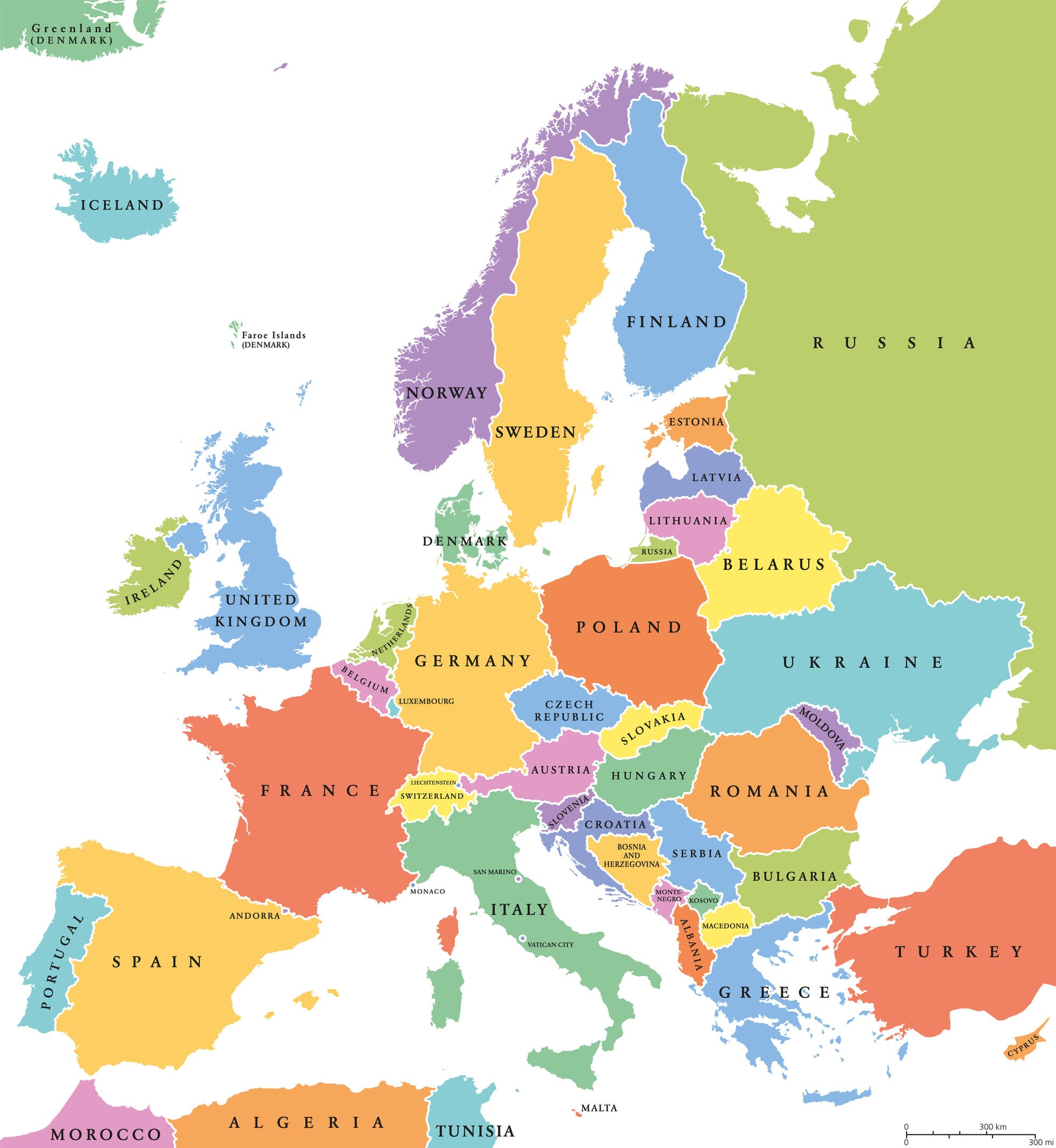 Europe Map With All Its Countries