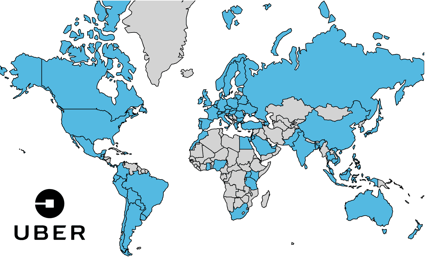 Countries with UBER in 2022 Mappr