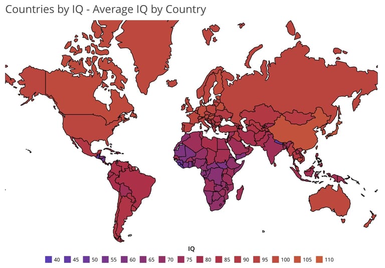 IQ in Europe and Lowest IQ Countries in the World | Mappr