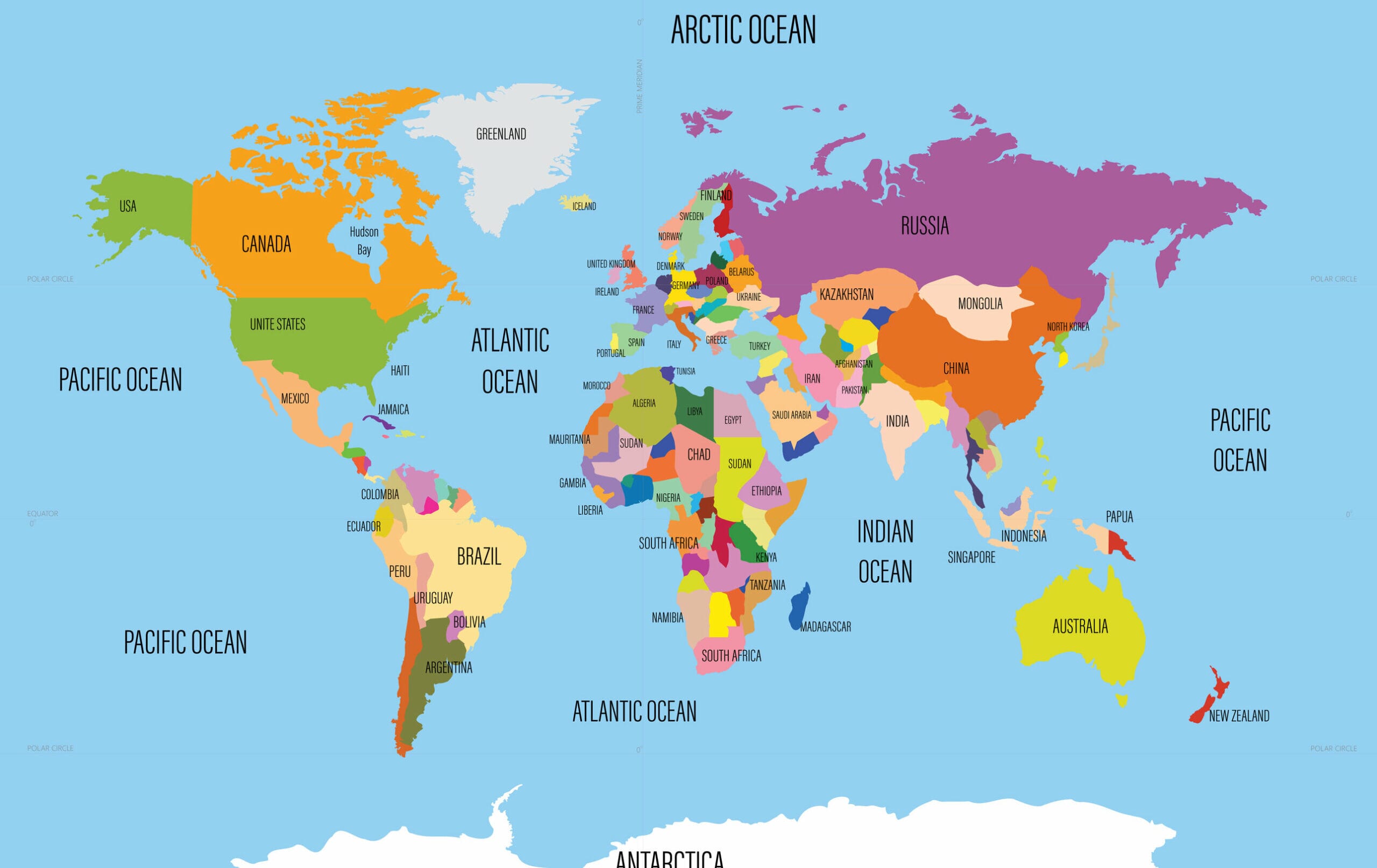 labeled world map with continents and oceans        
        <figure class=