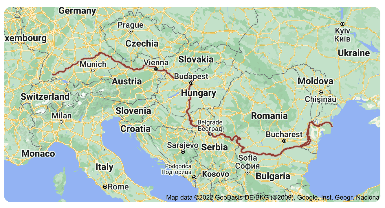 Danube River Map 