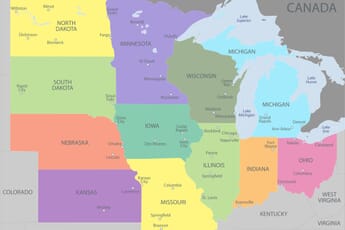 Midwest United States Map
