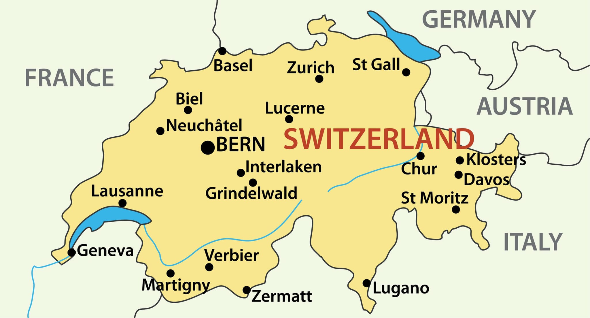 switzerland tourist places map