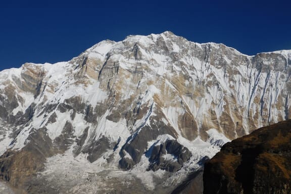 The south face of Annapurna I, the 10th tallest mountain in the world. The south face of Annapurna I, the 10th tallest mountain in the world.