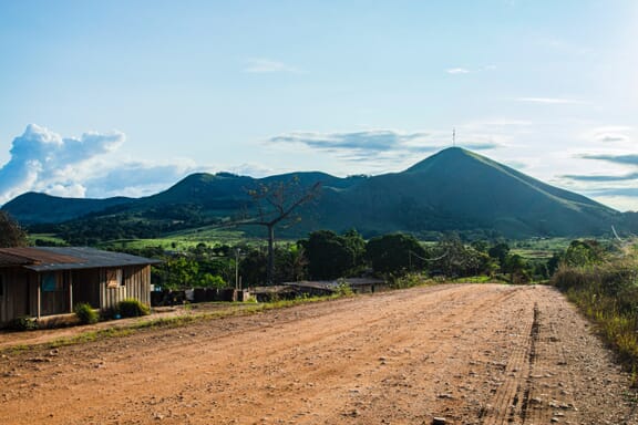 A dirt road leading to Mont Brazza in Lopé, Gabon.