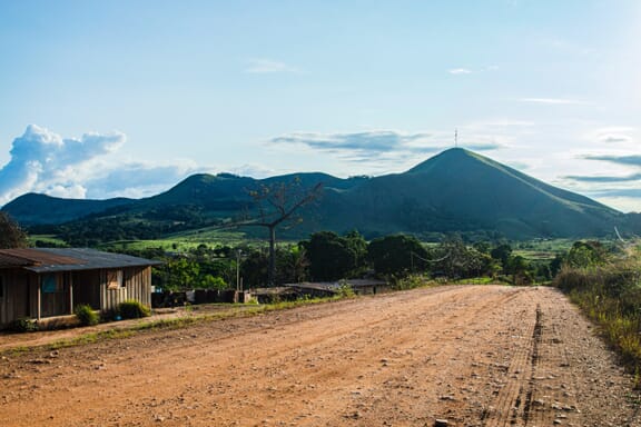 A dirt road leading to Mont Brazza in Lopé, Gabon. A dirt road leading to Mont Brazza in Lopé, Gabon.