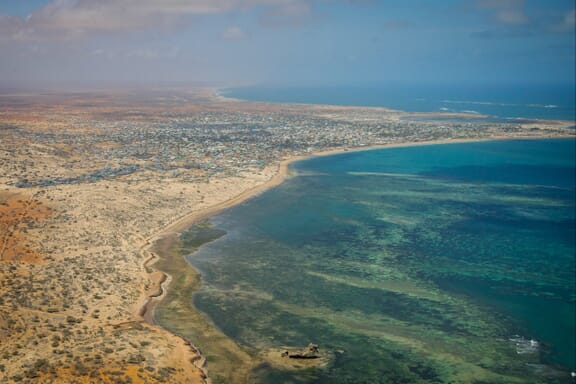 An aerial view of the Somalian coast south of Mogadishu. An aerial view of the Somalian coast south of Mogadishu.