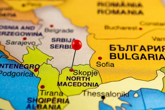 North Macedonia on the World Map