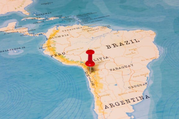 Pin showing Chile on a map