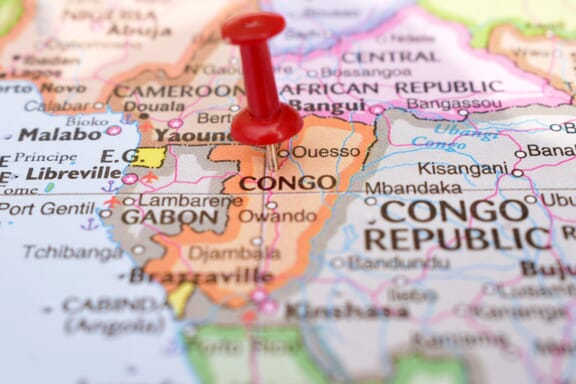 Pin showing Congo on a map