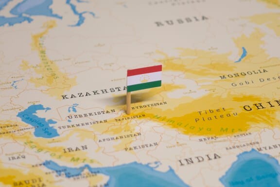 Pin showing Tajikistan on a map