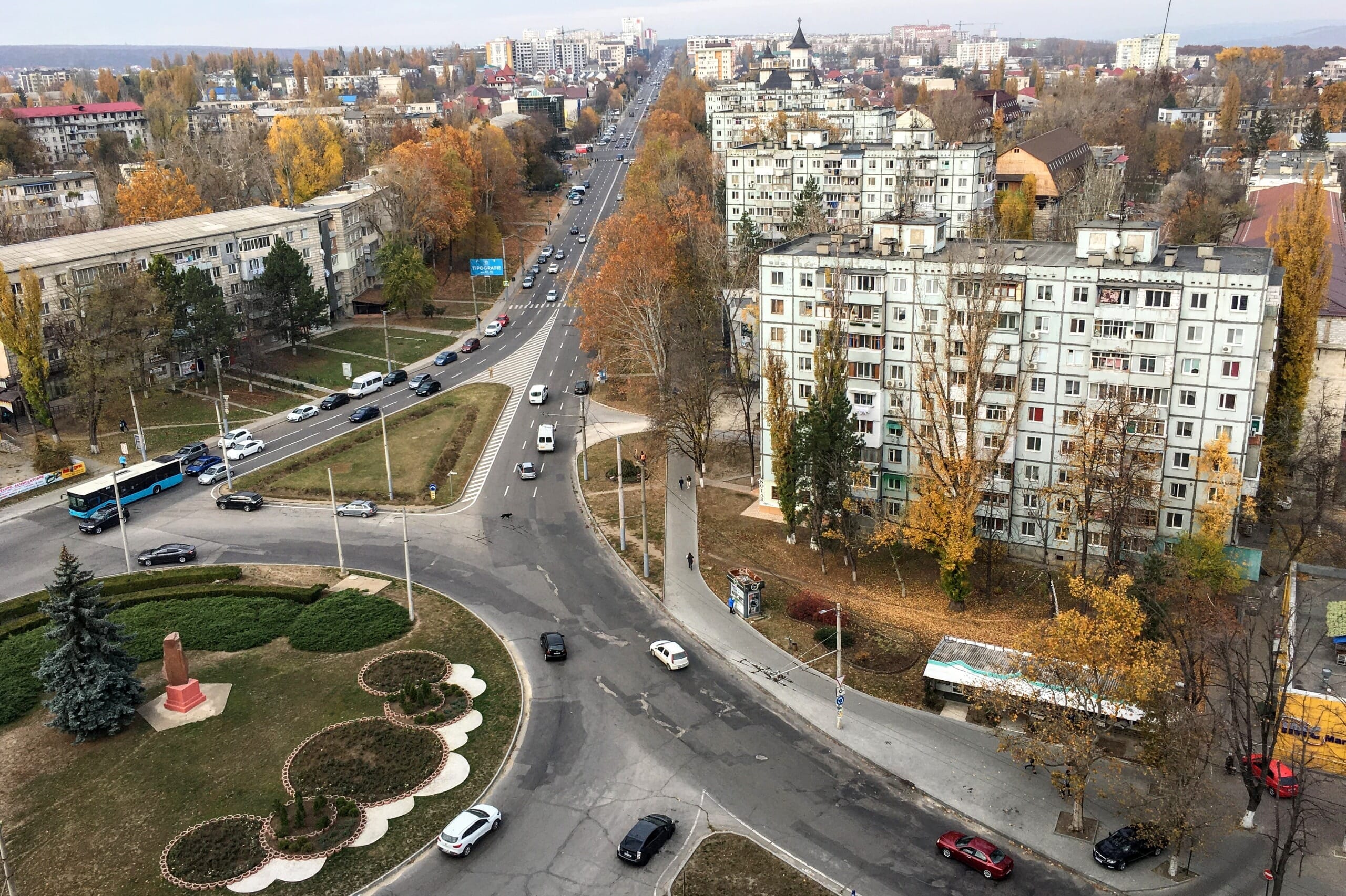 Aerial view of Buiucani Chisinau, Moldova