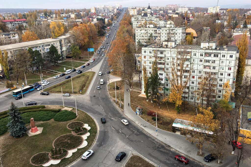 Aerial view of Buiucani Chisinau, Moldova