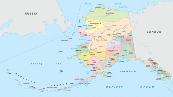 Alaska Counties/Boroughs Map | Mappr