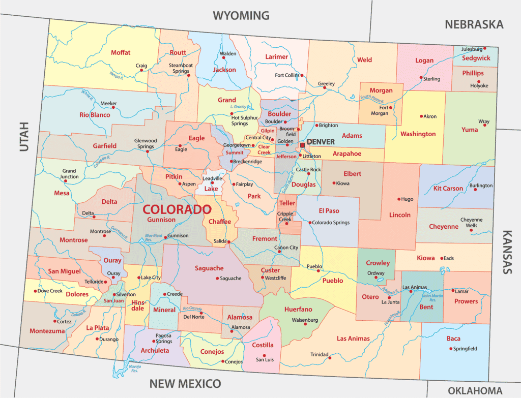 Colorado Counties Map | Mappr