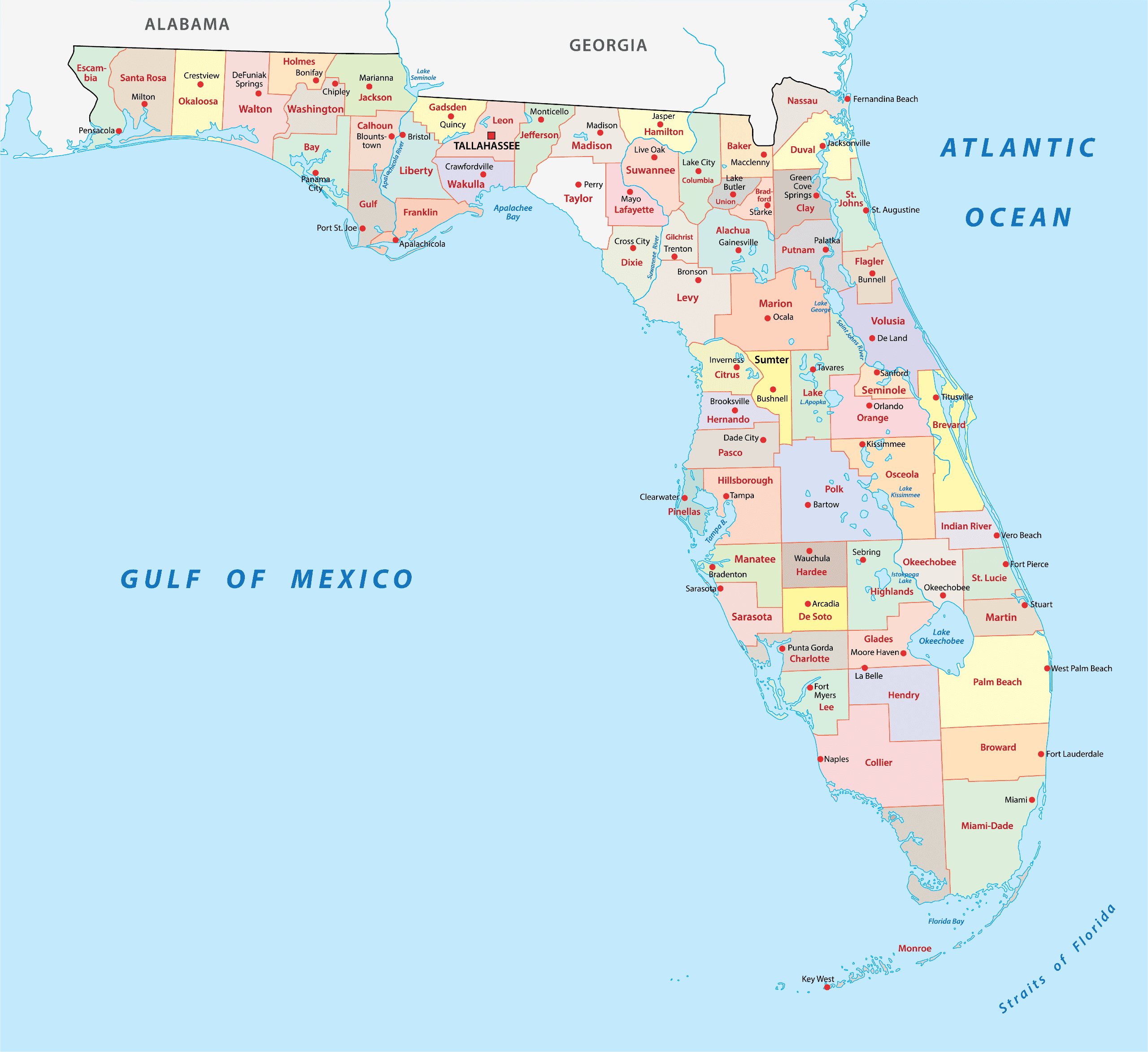 Florida Counties Map Mappr 7867