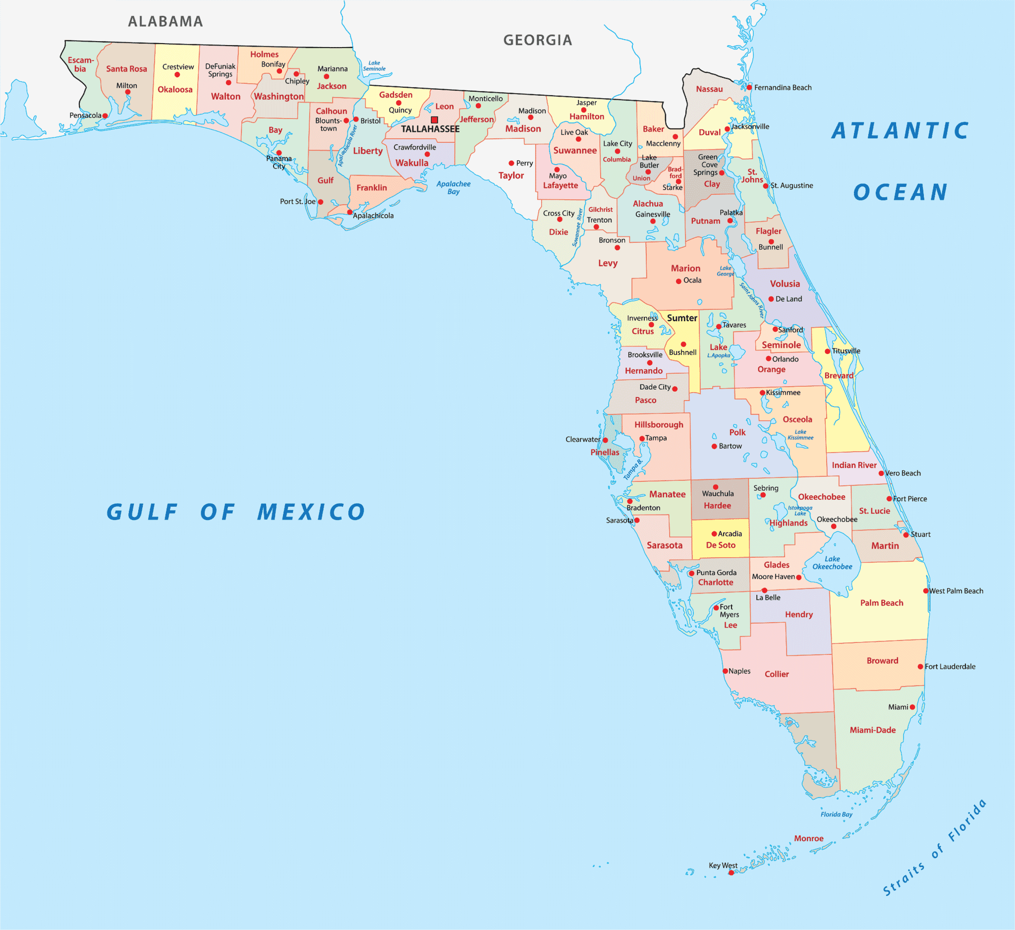 Florida Counties Map | Mappr
