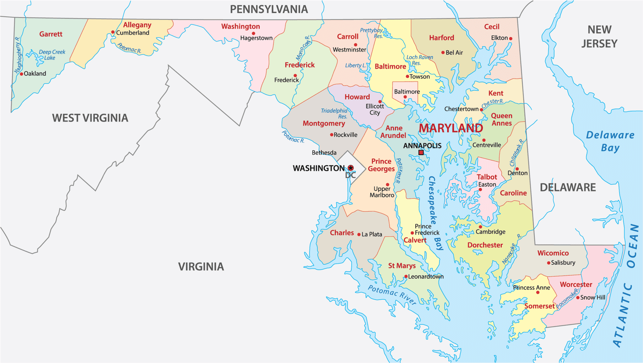 Maryland Counties Map Mappr maryland-counties-map-mappr