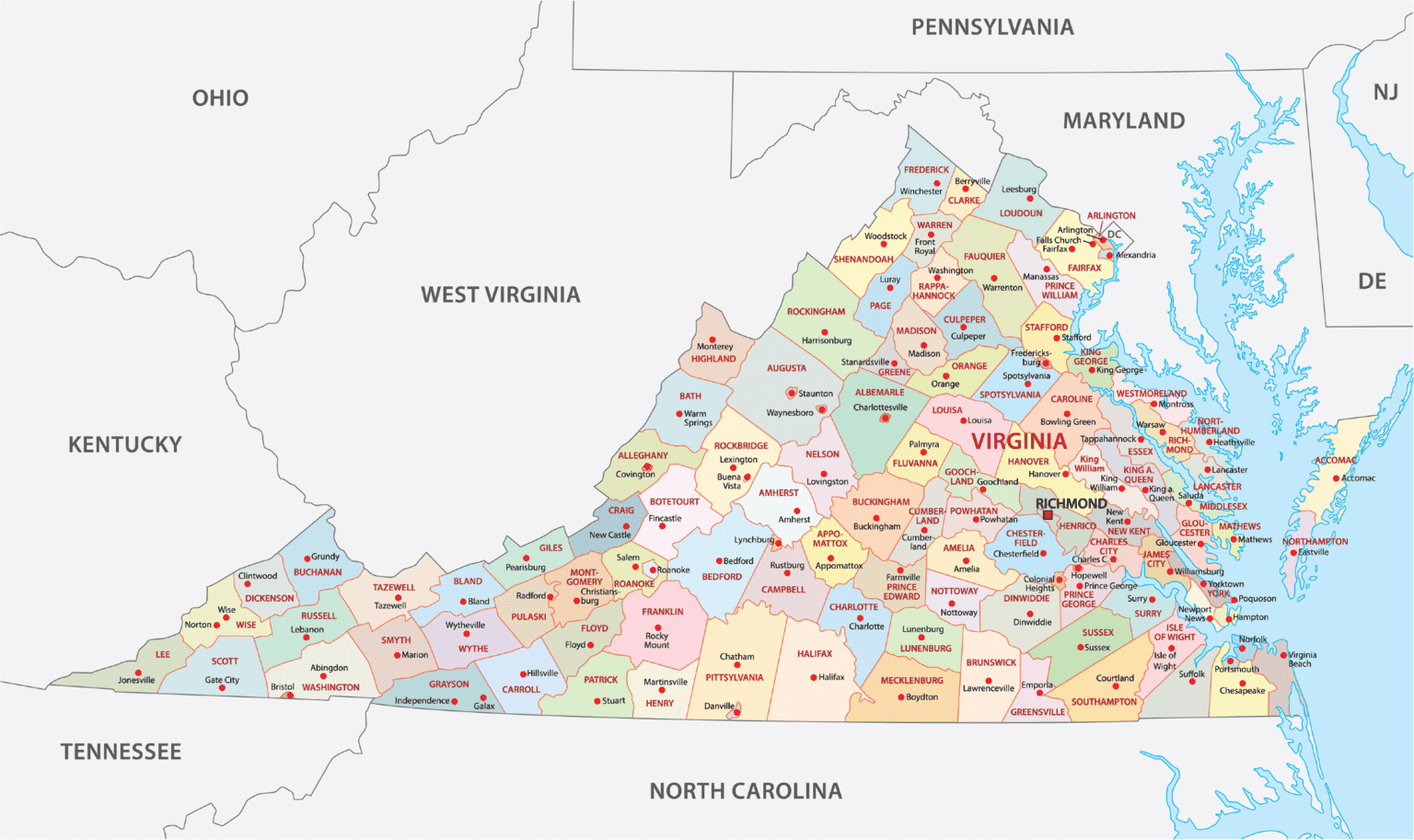 Virginia Counties Map Mappr Virginia Counties Map Mappr