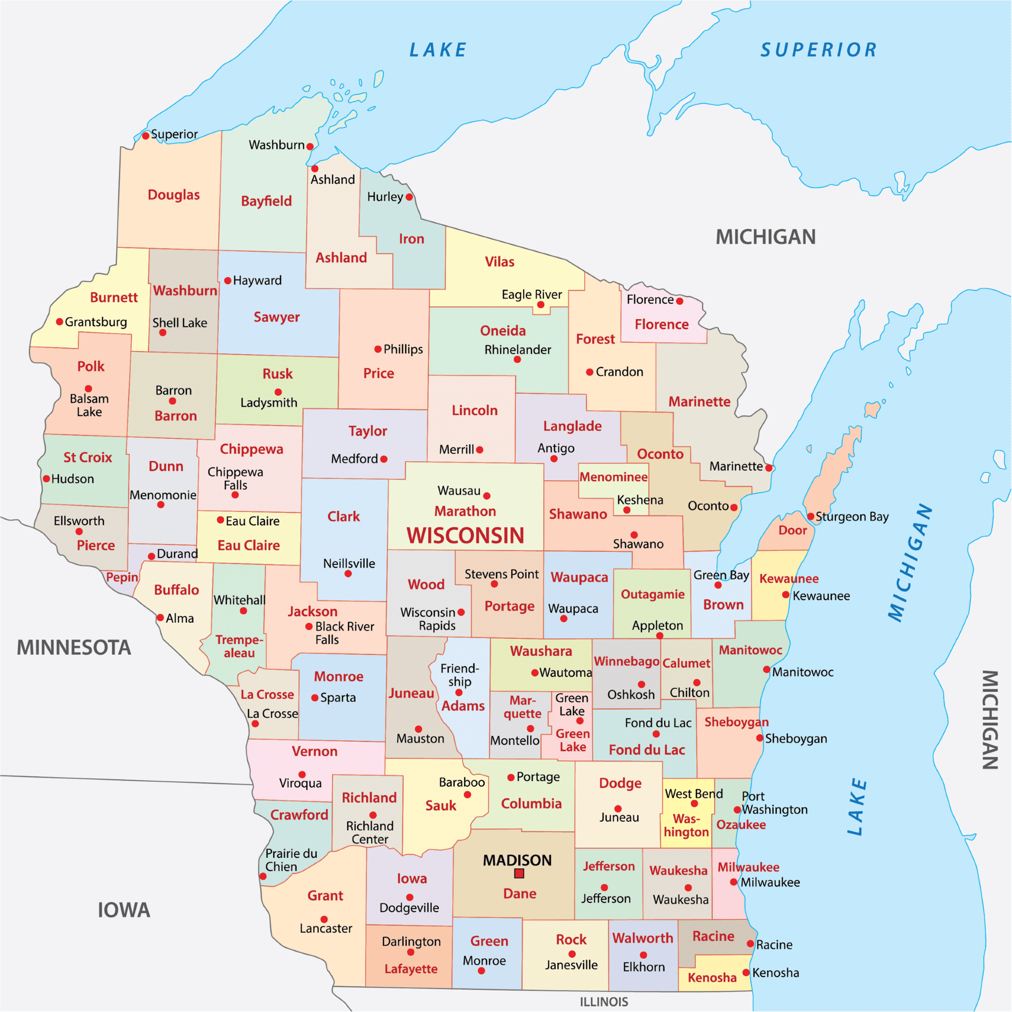 map of wisconsin counties with names        <h3 class=