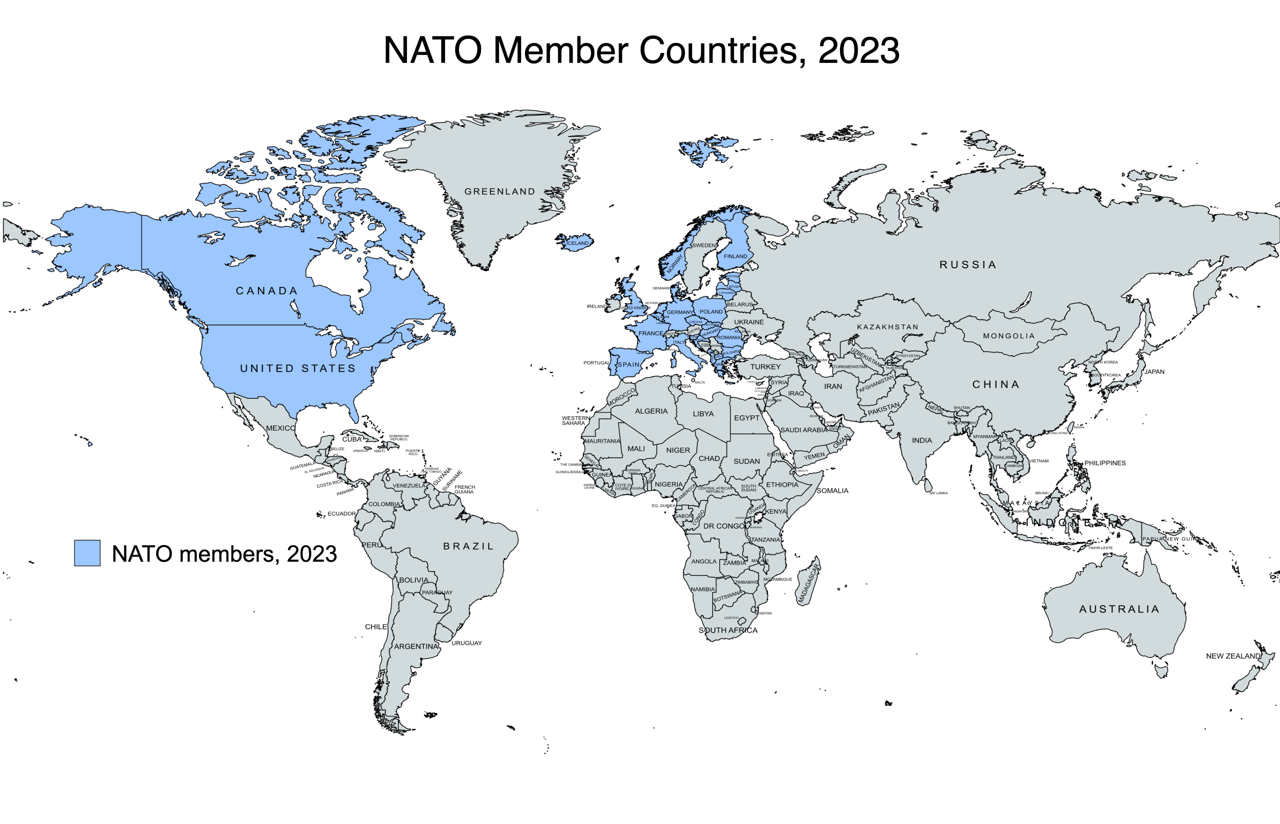 Map Of Nato Members 2024 Henrie Steffane   31 Nato Member Countries On Map 2023 