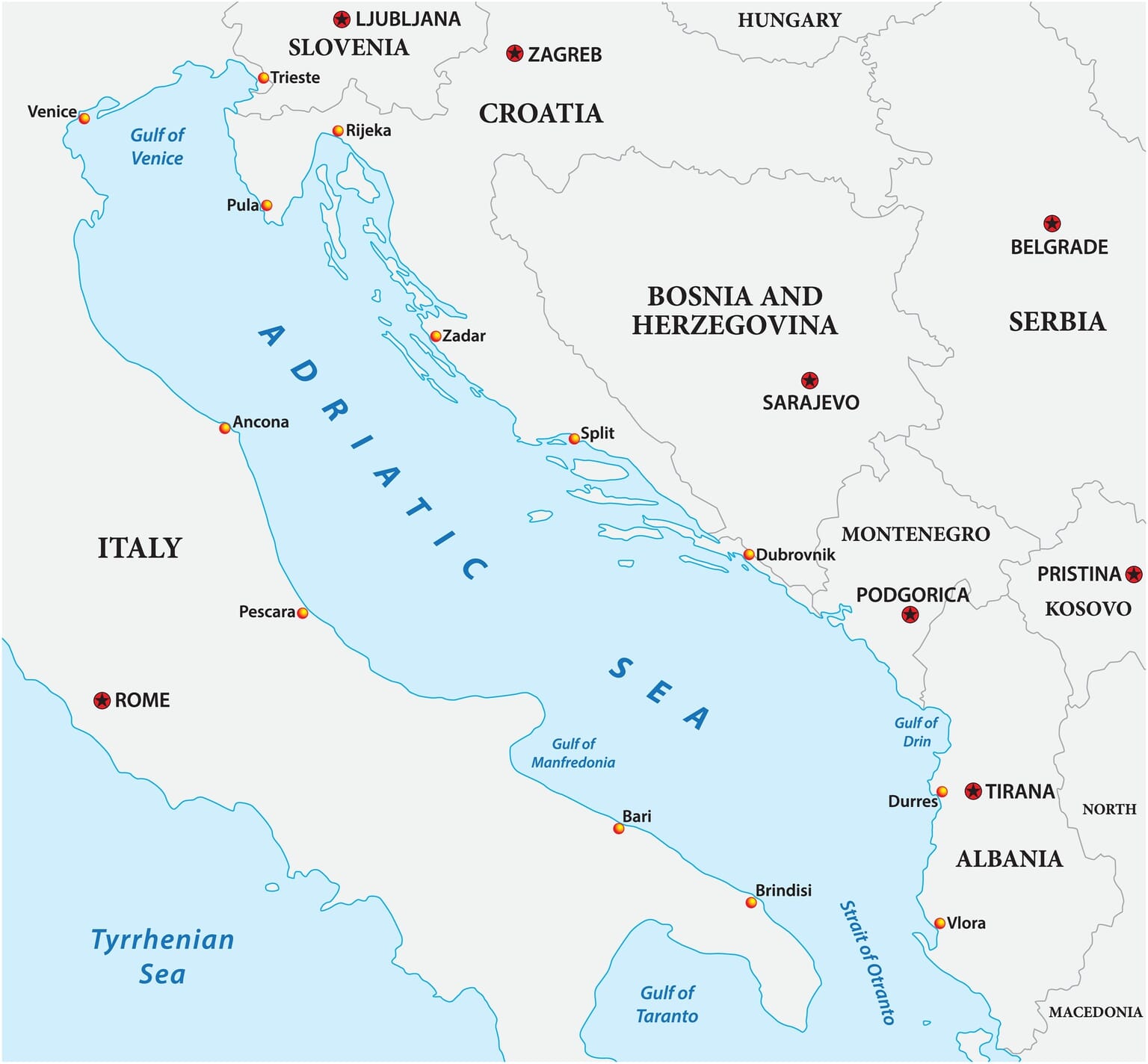 Countries on the Adriatic Sea | Mappr
