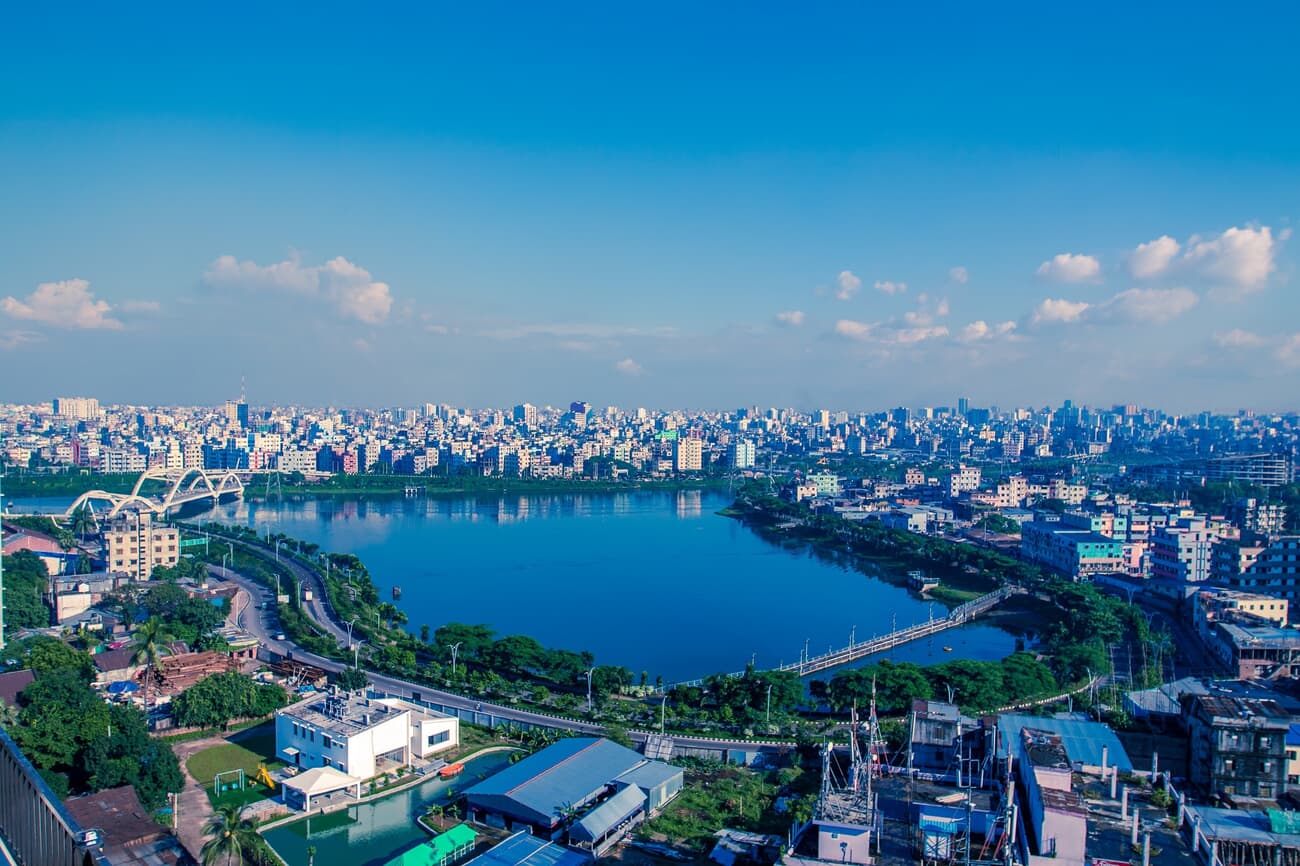 Aerial view of Dhaka, Bangladesh