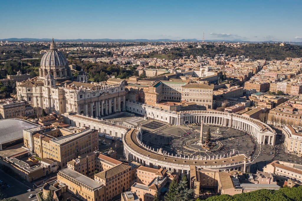 Aerial view of st peter s basilica and st peter s square