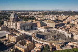 Aerial view of st peter s basilica and st peter s square