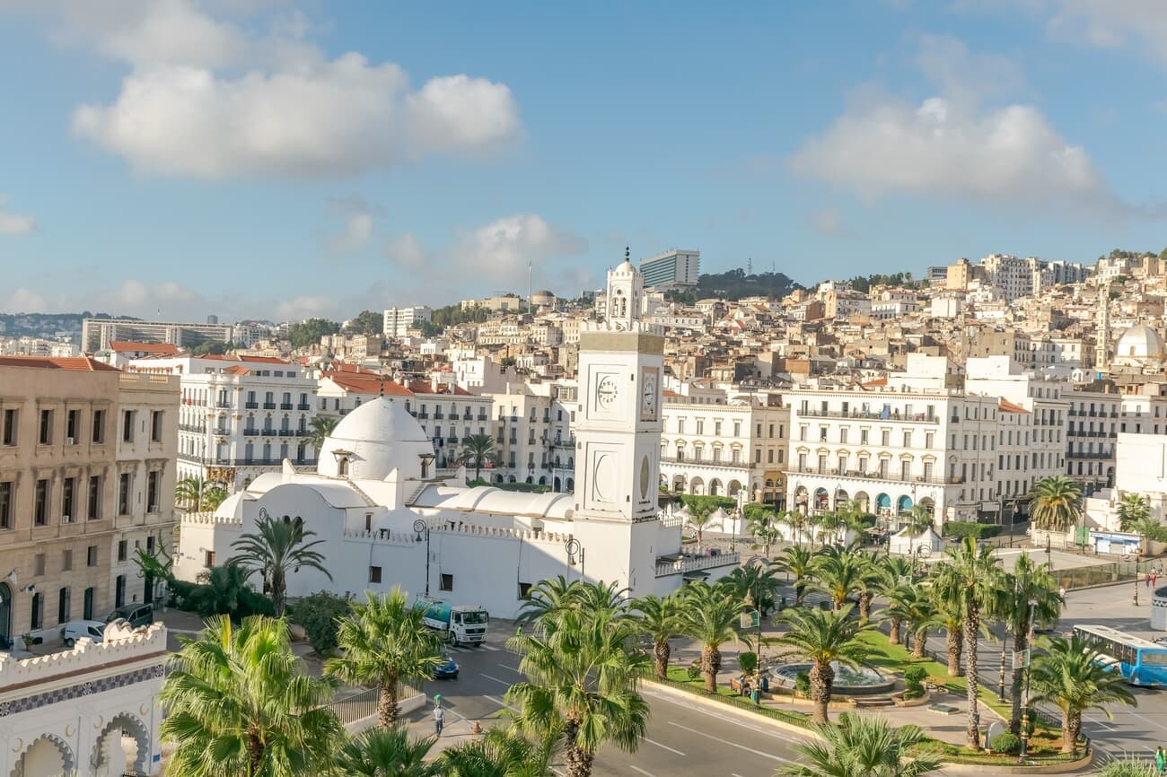 Algiers Aerial View with Focus on Djemaa El-Djedid Mosque