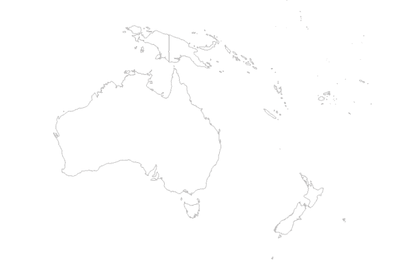 Blank map of Australia/Oceania showing international borders.