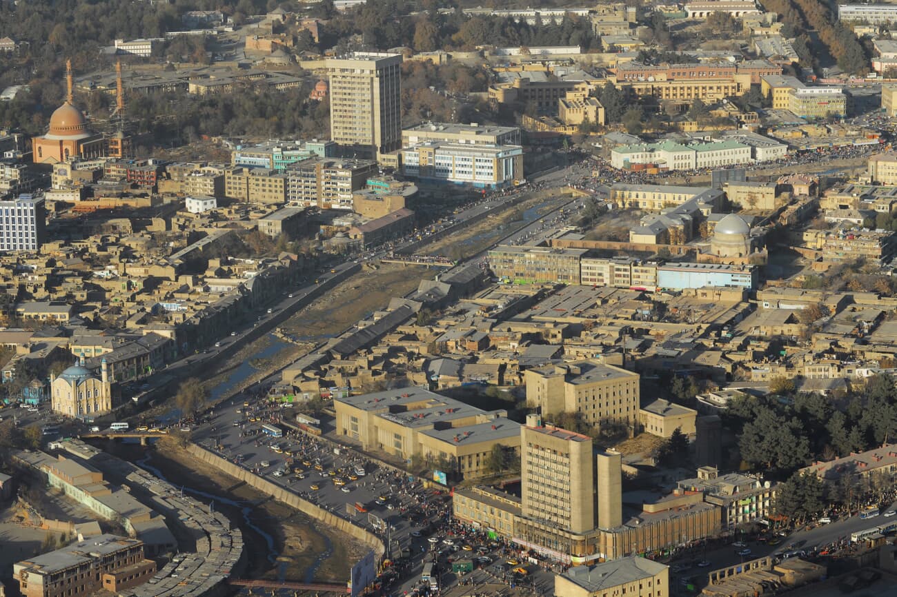 Aerial view of Kabul