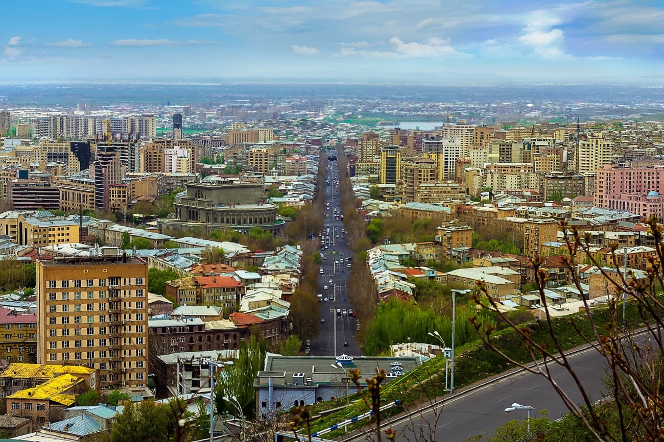 Perspective Panoramic view of Yerevan