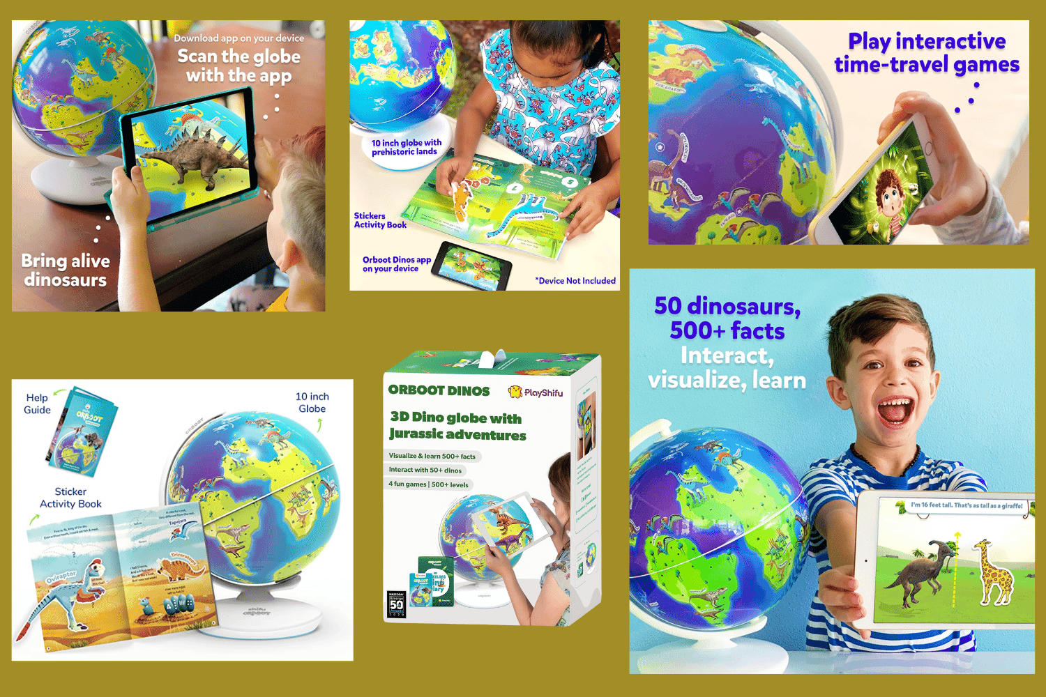 Best Globes For Kids Top Educational Picks In 2024 Mappr   Playshifu Interactive Dinosaur Globe 