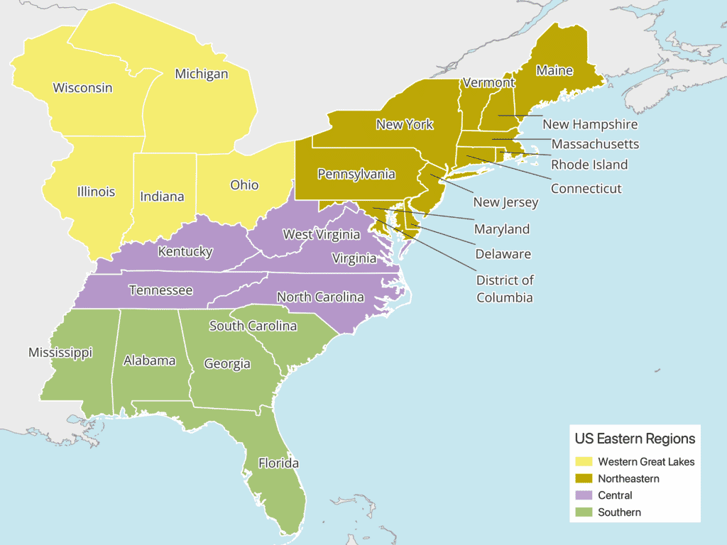 East United States Map Mappr east-united-states-map-mappr