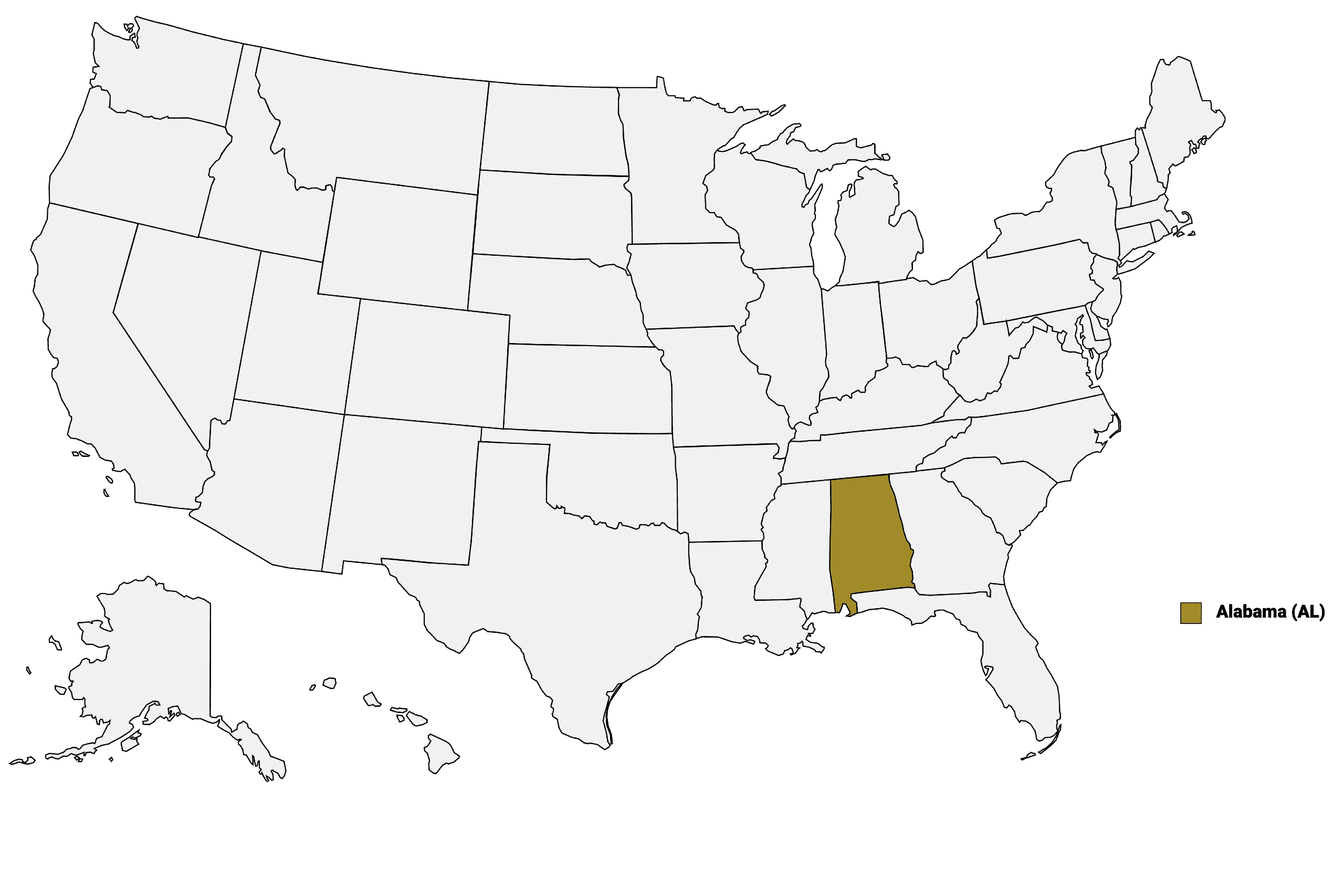 Alabama Location Usa Map 