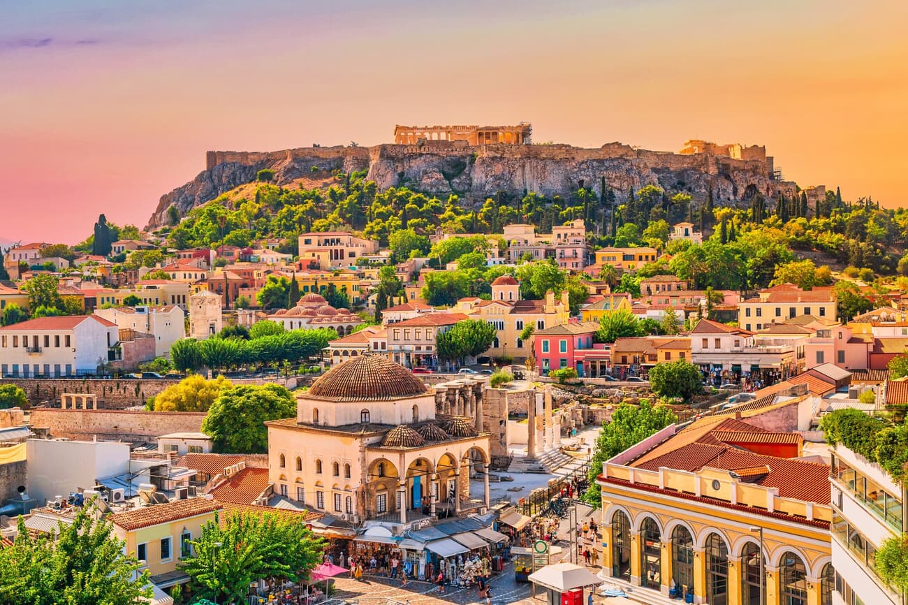 Hot and sunny summer day in Athens