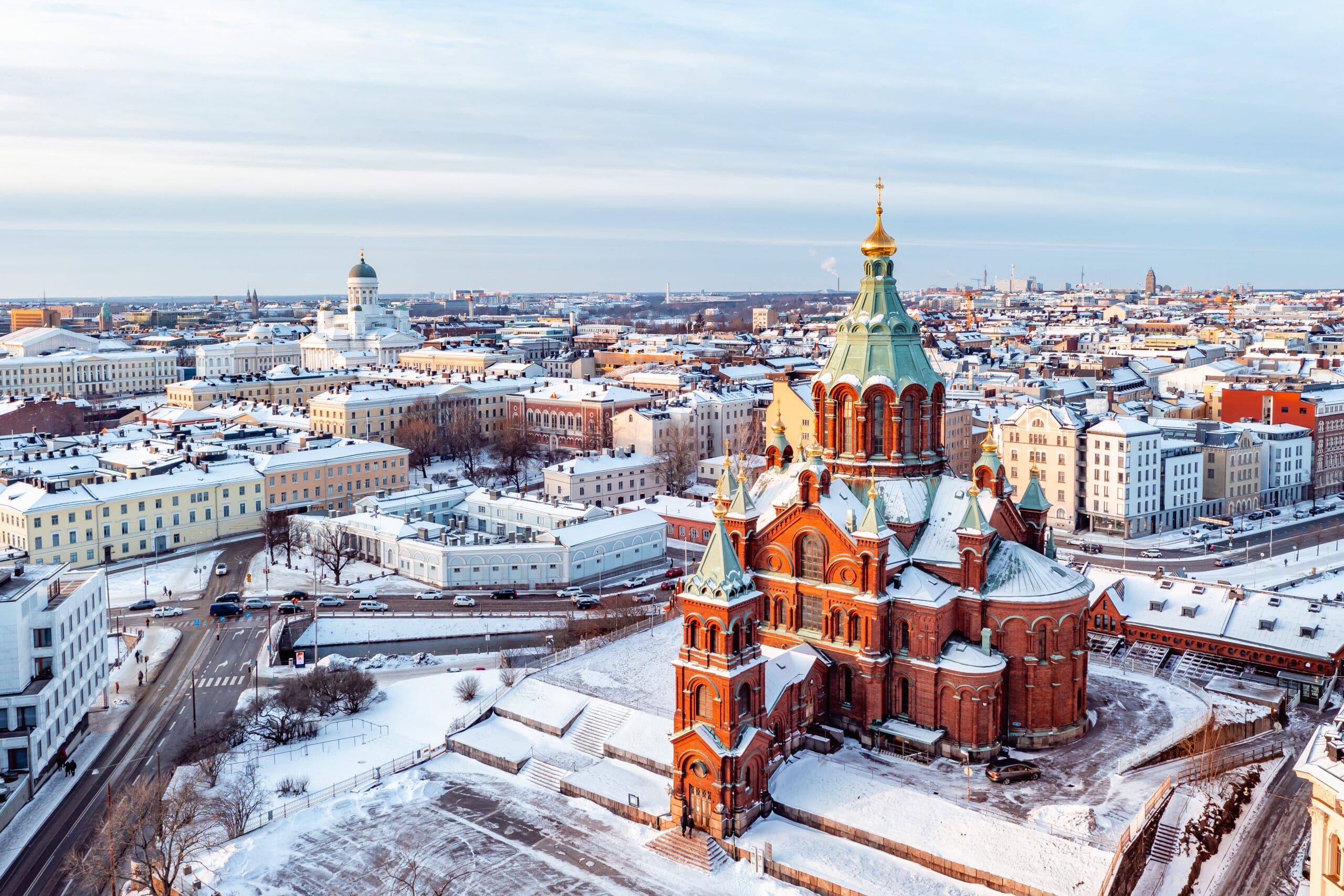 View of Riga covered in snow.