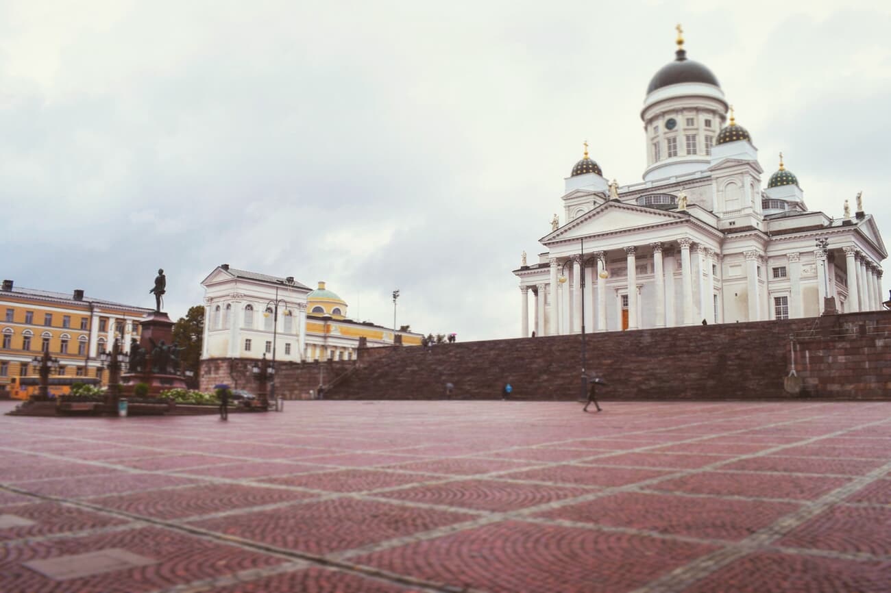 View from Senator Square of the Helsinki Cathedral