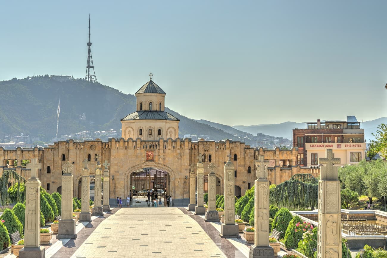 Yard in the Holy Trinity Catherdral in Tbilisi