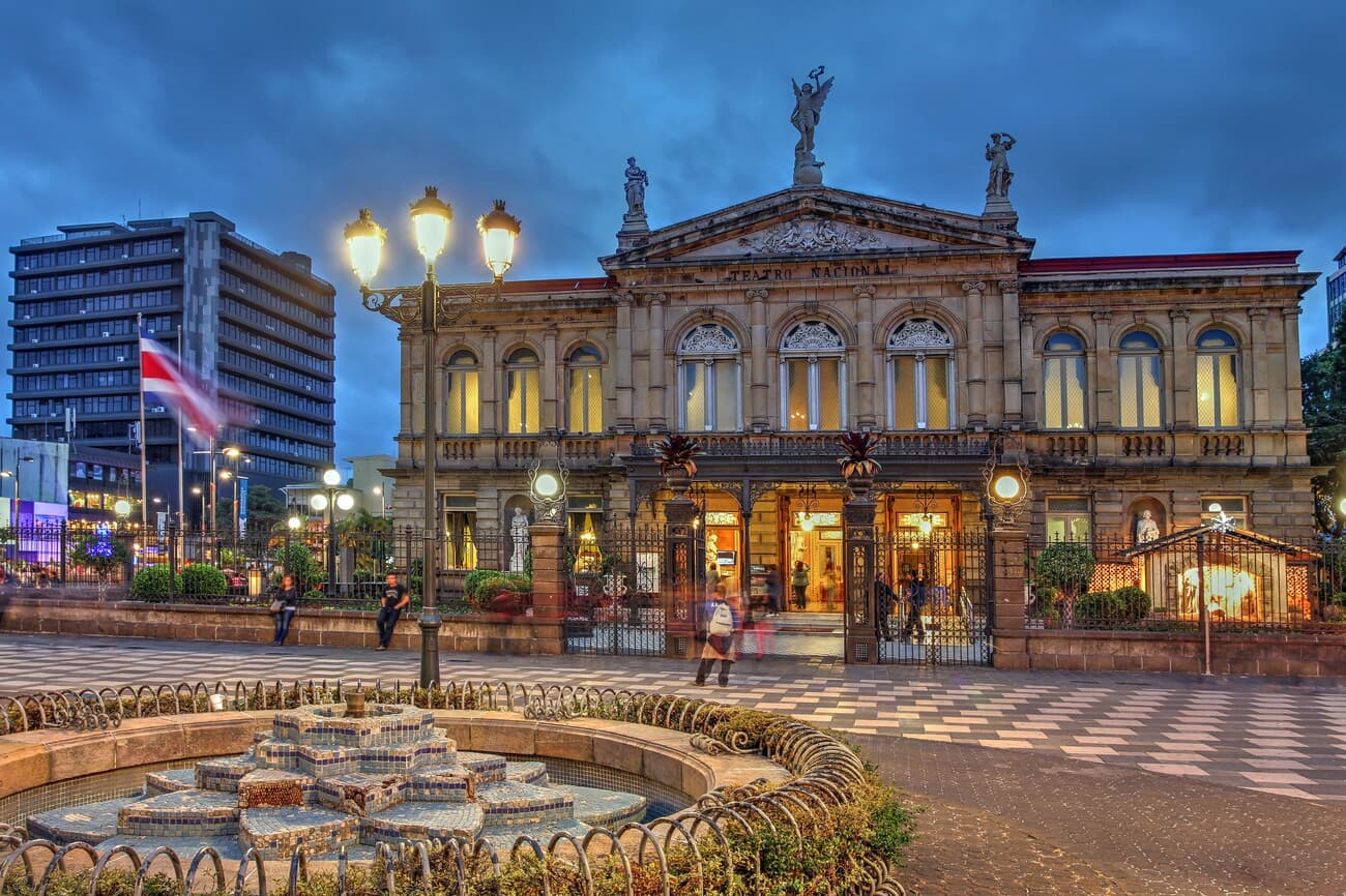 San jose costa rica january 18: night scene of