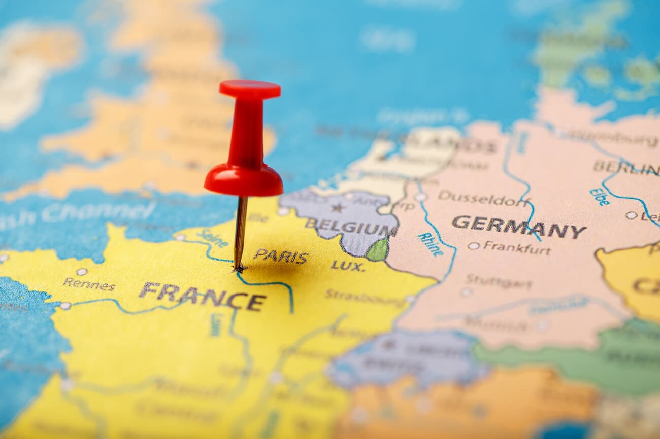 Location of Paris in France