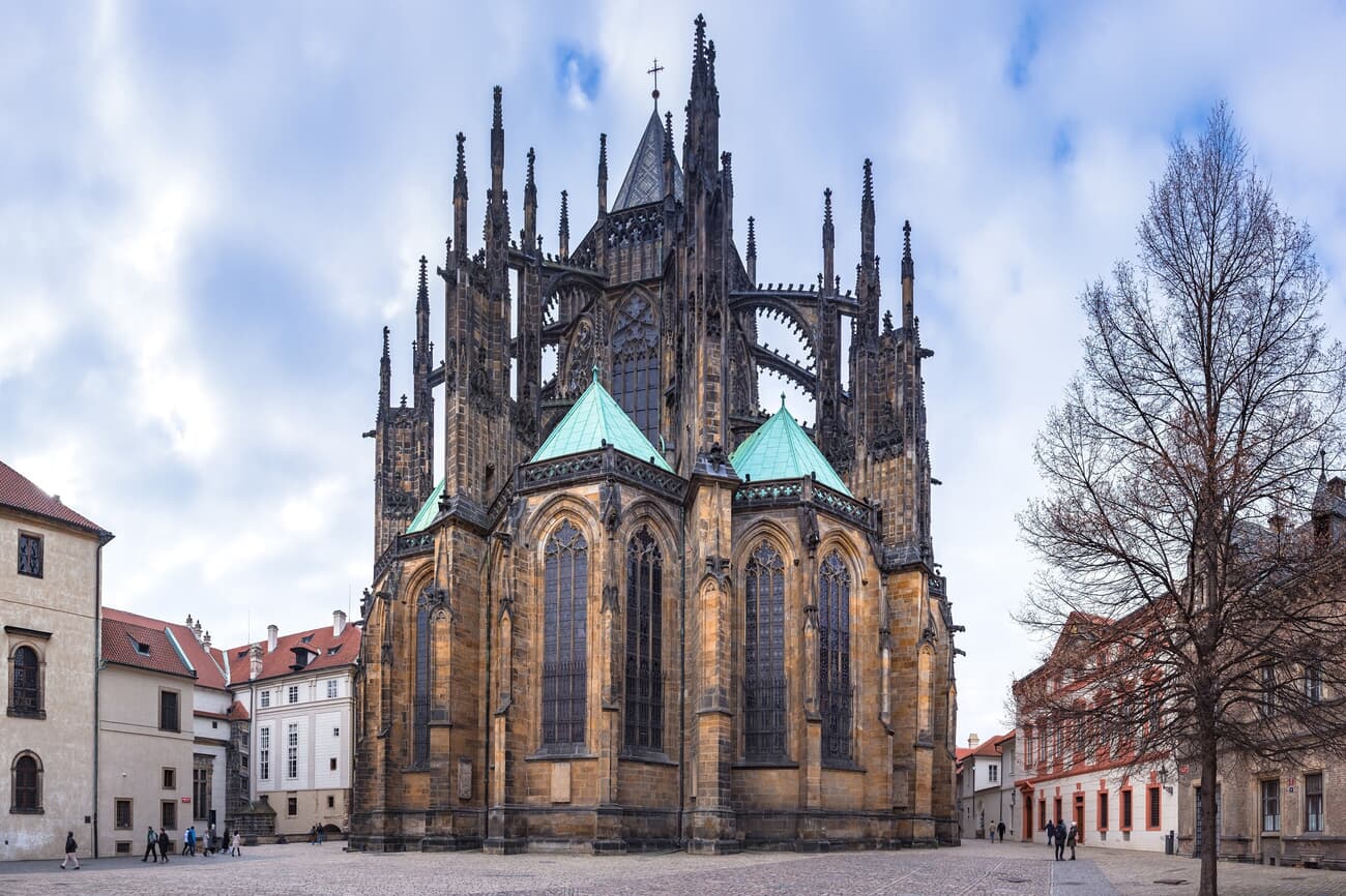 The historic st vitus cathedral in prague located within the