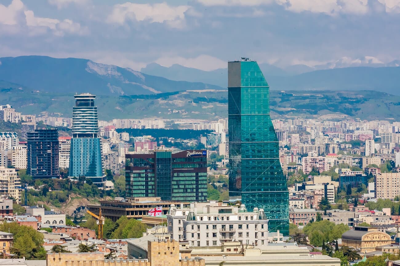 Modern buildings in the Business District of Tbilisi