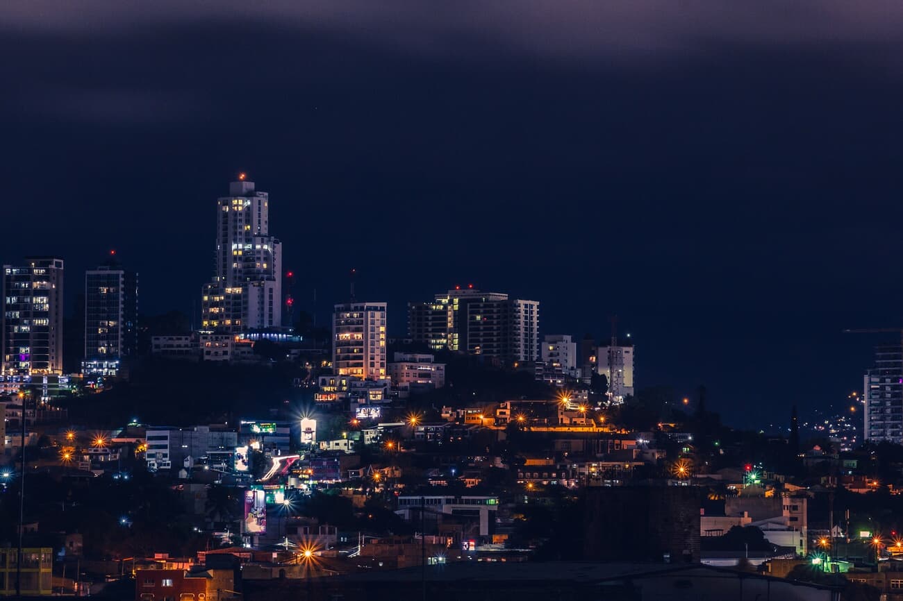 Night skyline of the city of Tegucigalpa