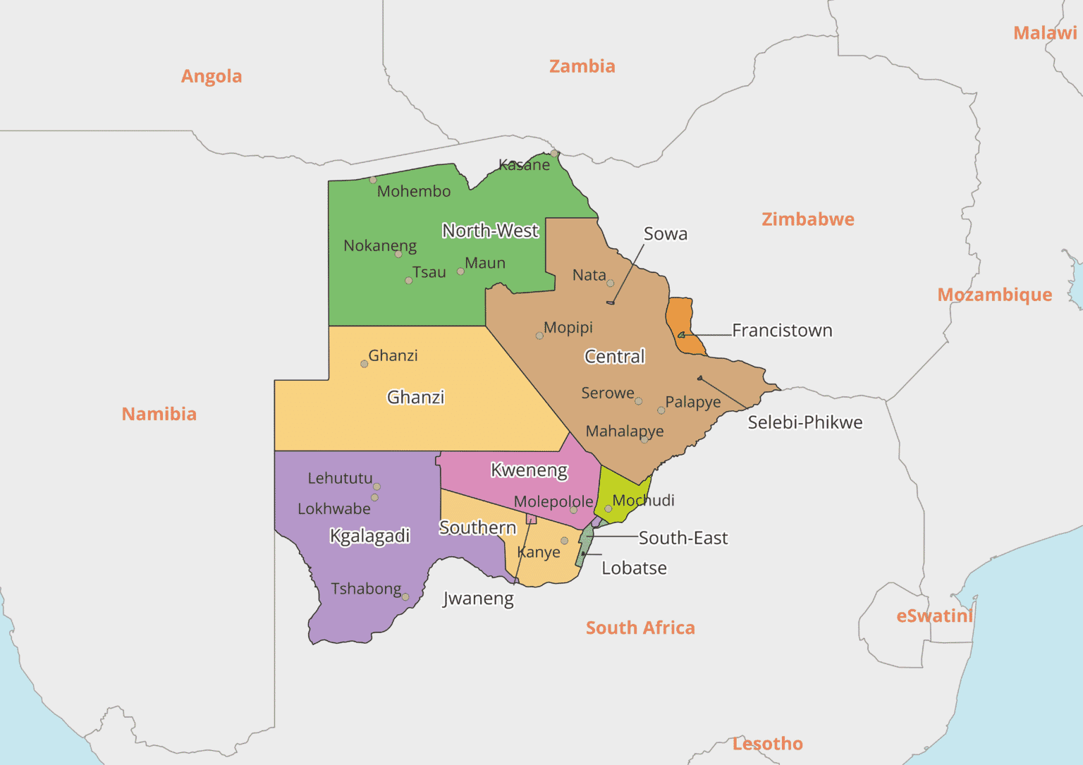 Districts Of Botswana Mappr districts-of-botswana-mappr