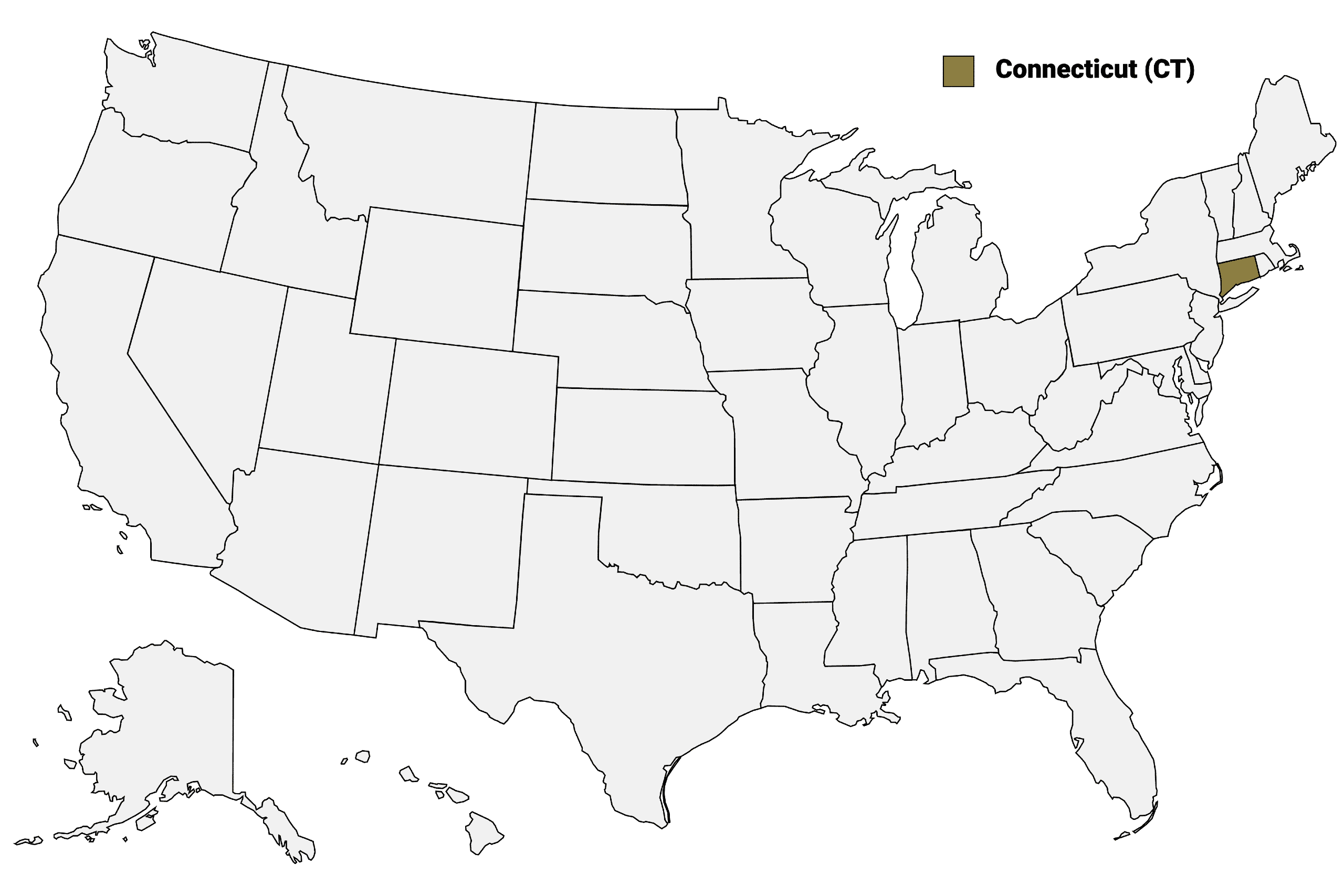 Connecticut Ct Location Usa Map 