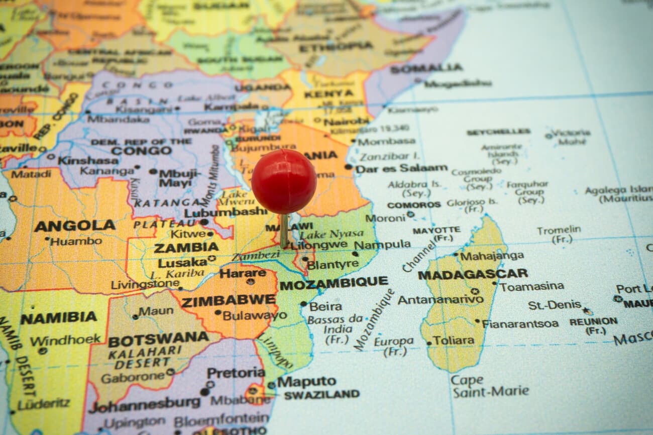Pinned down location of Lilongwe, Malawi